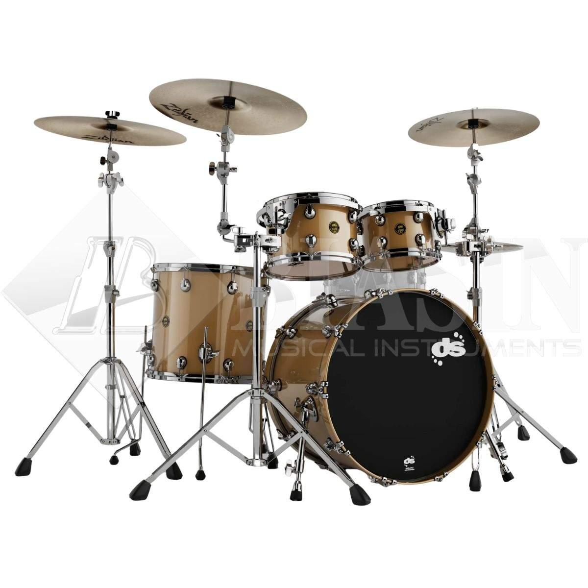 DS DRUM Fury Studio Kit Maple Shell Pack 4 pezzi Caramel Brass Lacquer 22/10/12/16