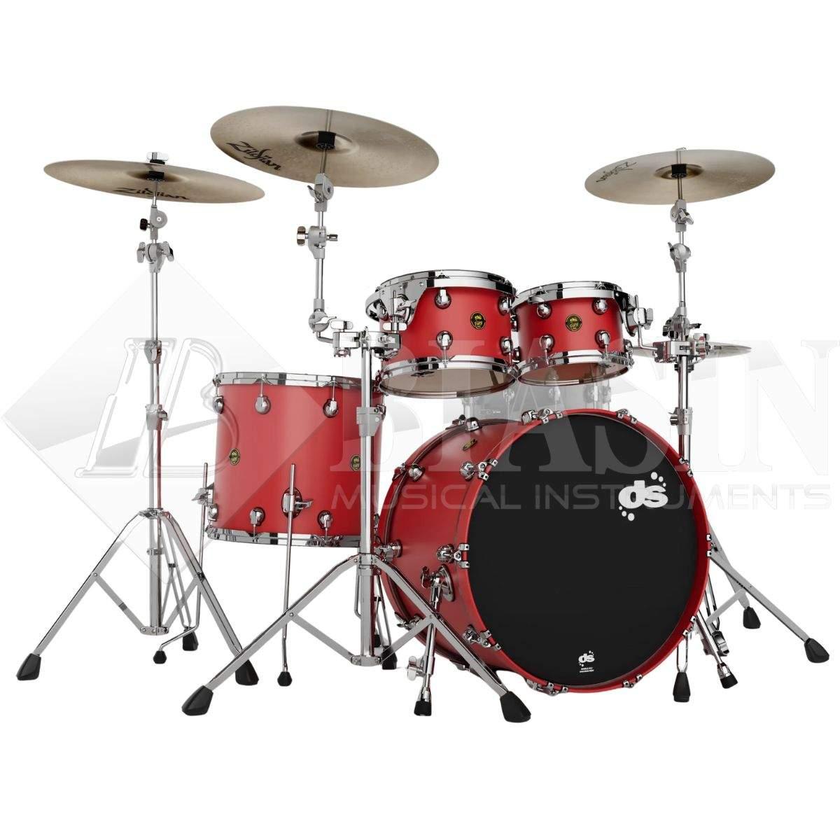 DS DRUM Fury Studio Kit Maple Shell Pack 4 pezzi Fire Red Matte Lacquer 22/10/12/16