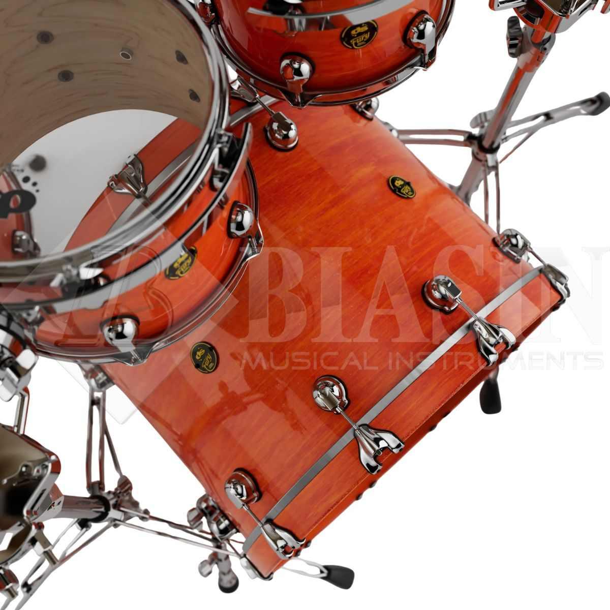 DS DRUM Fury Studio Kit Maple Shell Pack 4 pezzi Tangerine Lacquer 22/10/12/16