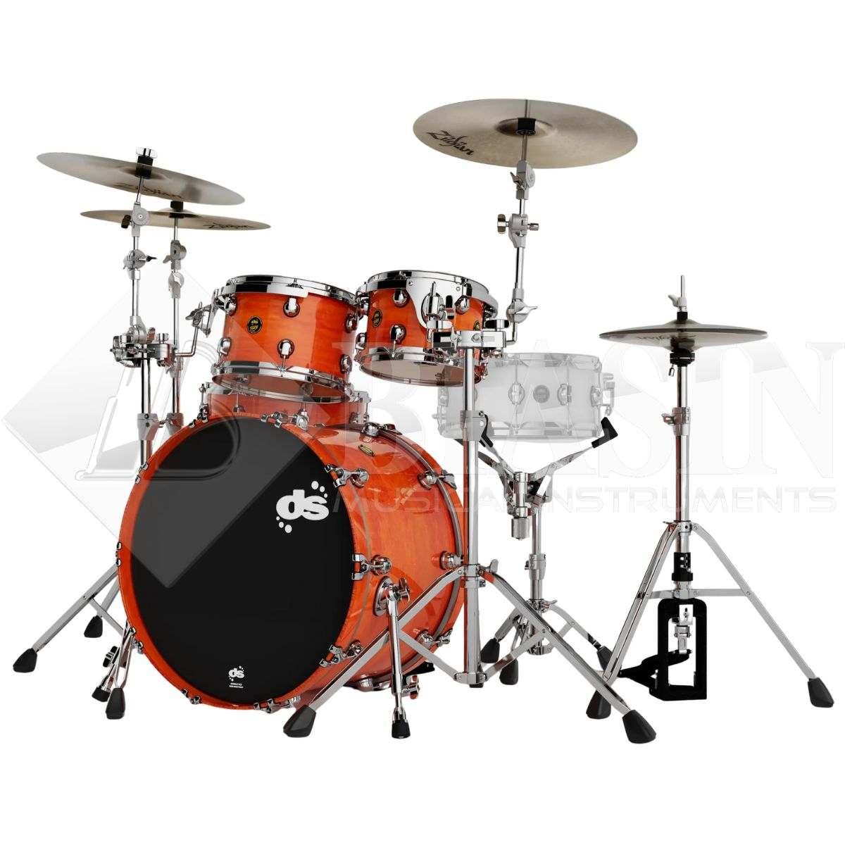 DS DRUM Fury Studio Kit Maple Shell Pack 4 pezzi Tangerine Lacquer 22/10/12/16
