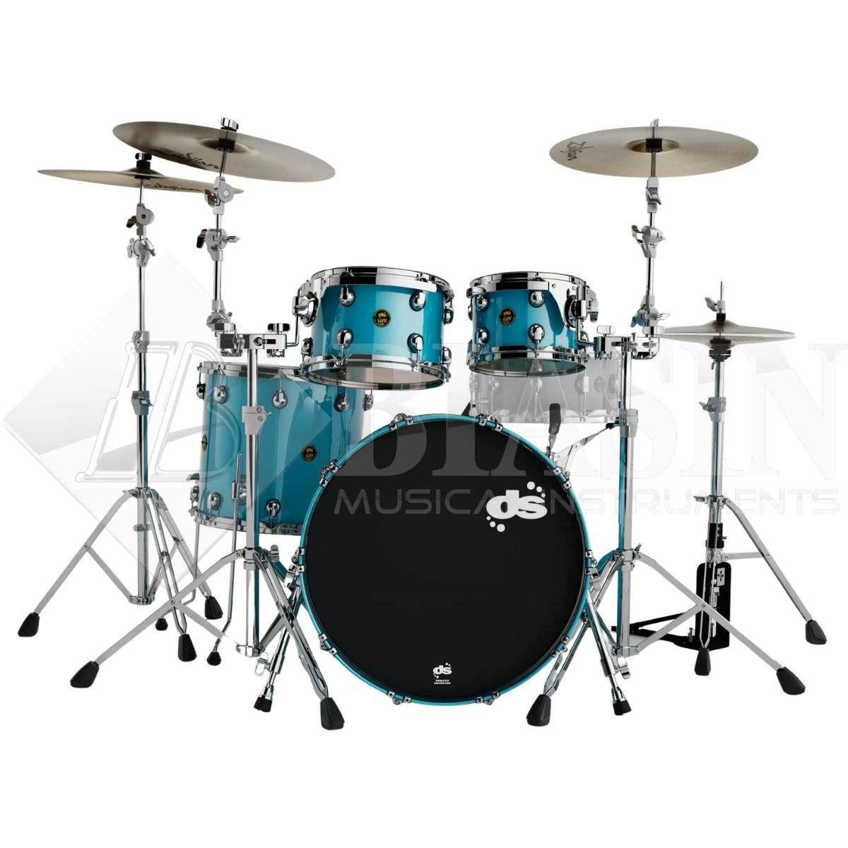 DS DRUM Fury Studio Kit Maple Shell Pack 4 pezzi Metallic Teal Lacquer 22/10/12/16