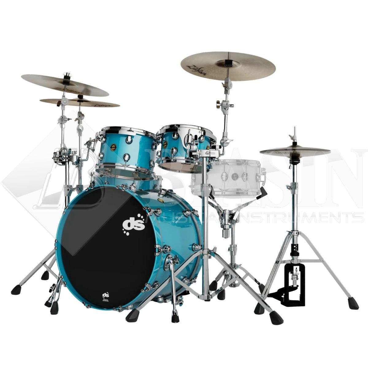 DS DRUM Fury Studio Kit Maple Shell Pack 4 pezzi Metallic Teal Lacquer 22/10/12/16