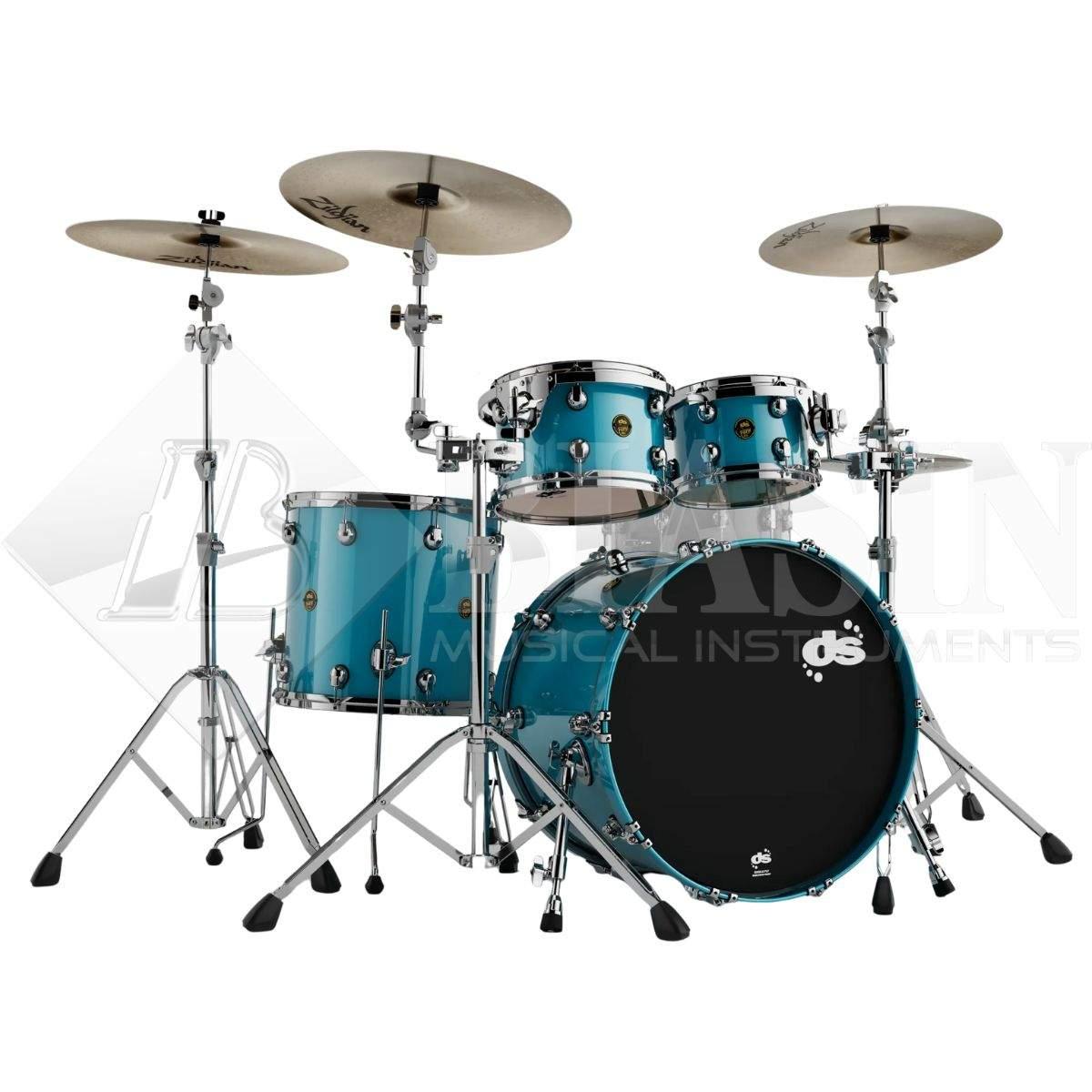 DS DRUM Fury Studio Kit Maple Shell Pack 4 pezzi Metallic Teal Lacquer 22/10/12/16