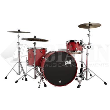 DS DRUM Fury Rock Kit Maple Shell Pack 3 pezzi Fire Red Matte Lacquer 24/13/16