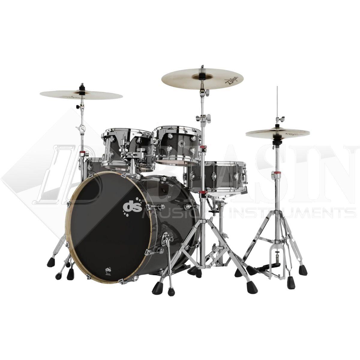 DS DRUM GrooveMaster Studio Kit Birch 5 pezzi Black Galaxy Wrap 22/10/12/16/14SD + Hardware 300 Series<br />