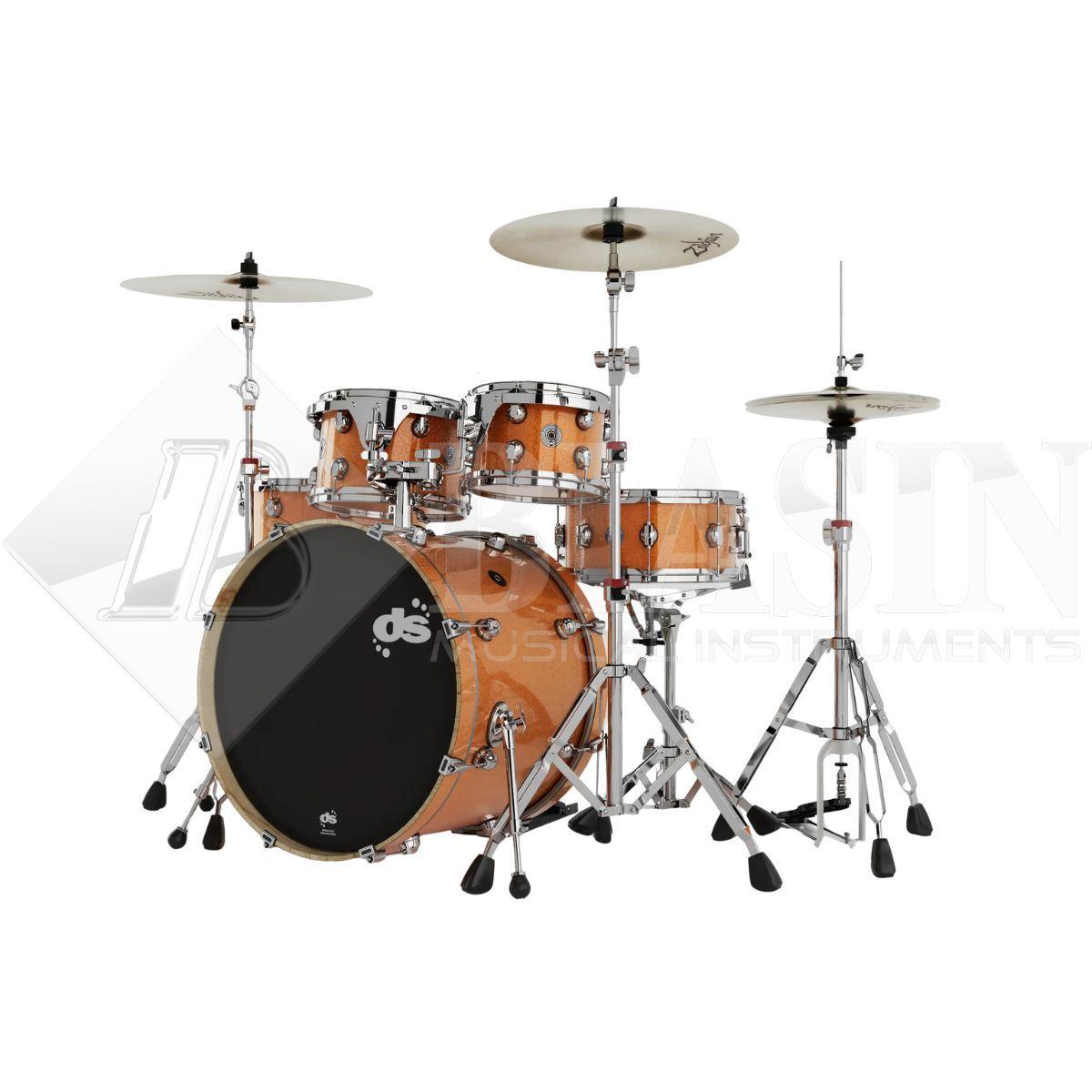 DS DRUM GrooveMaster Studio Kit Birch 5 pezzi Orange Galaxy Wrap 22/10/12/16/14SD + Hardware 300 Series