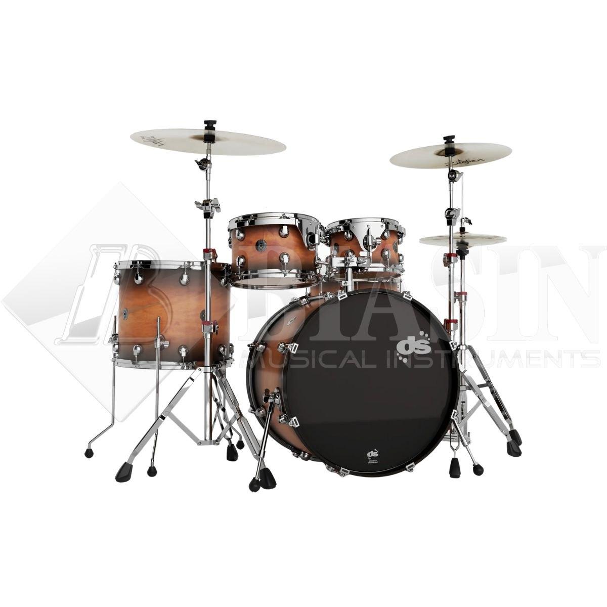 DS DRUM GrooveMaster Studio Kit Birch 5 pezzi Amber Burst 22/10/12/16/14SD + Hardware 300 Series