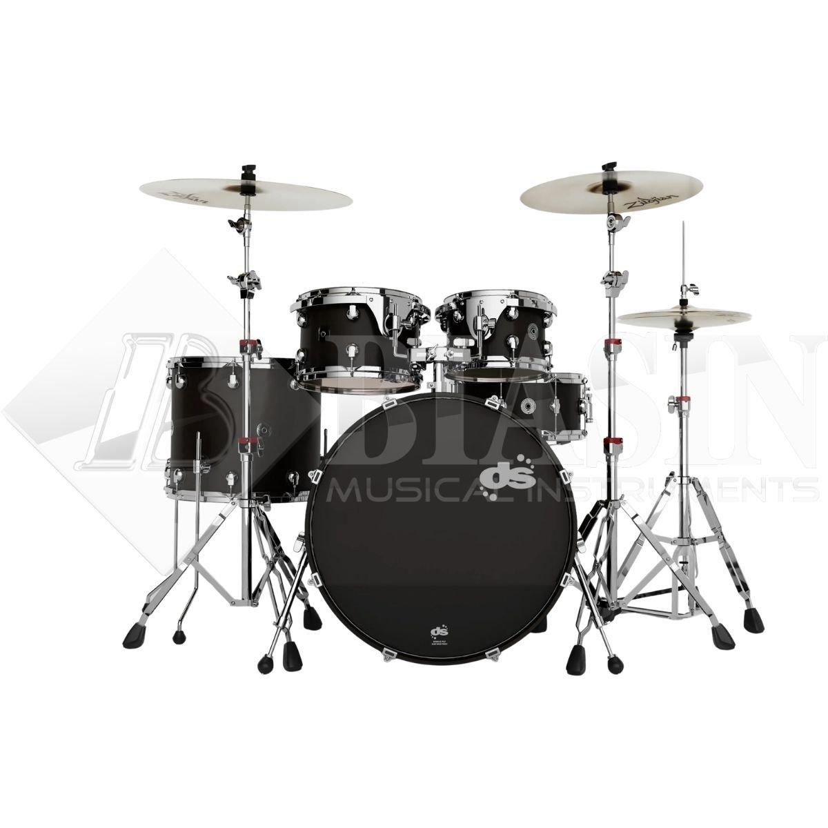 DS DRUM GrooveMaster Studio Kit Birch 5 pezzi Black Mist Stain Hard Satin 22/10/12/16/14SD + Hardware 300 Series