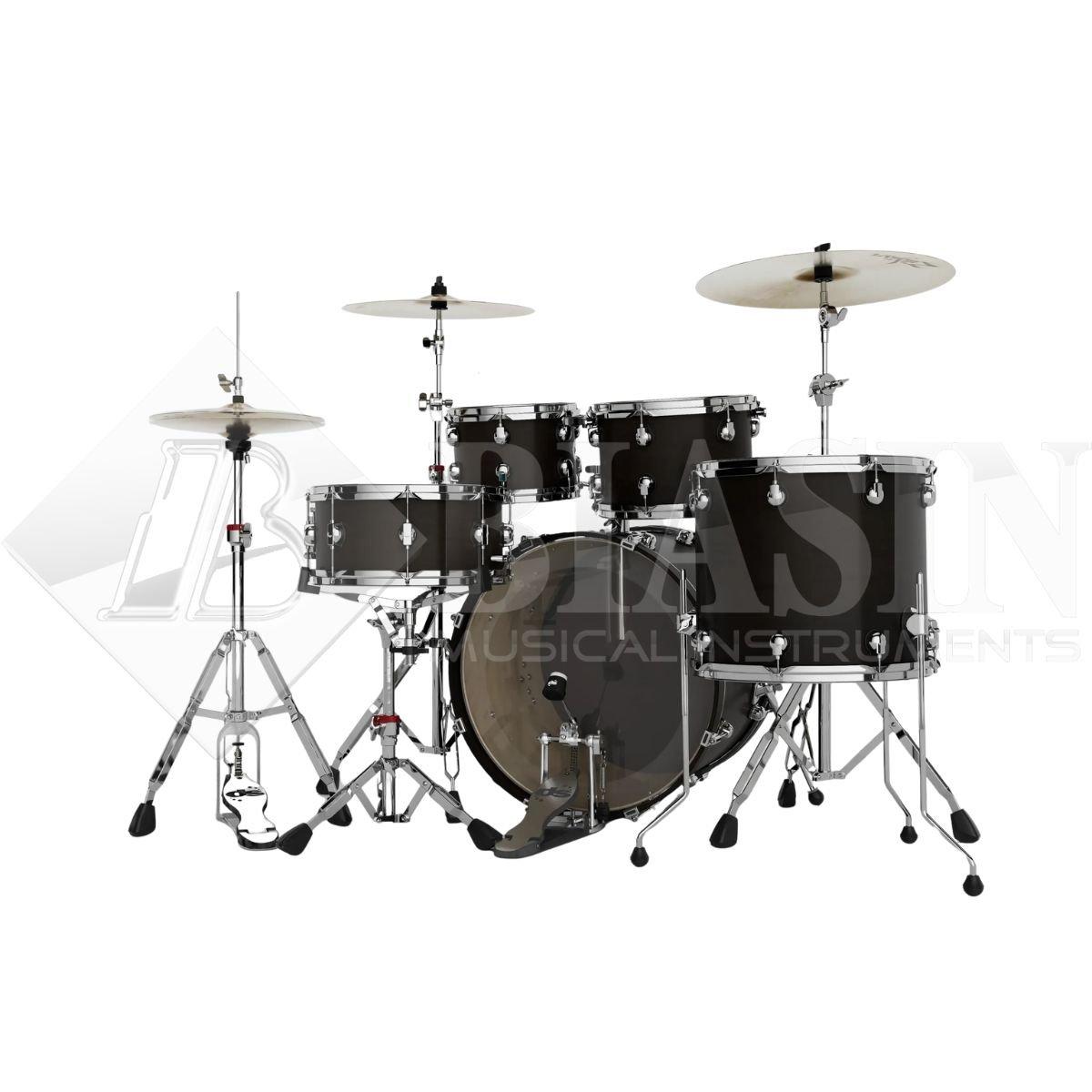 DS DRUM GrooveMaster Studio Kit Birch 5 pezzi Black Mist Stain Hard Satin 22/10/12/16/14SD + Hardware 300 Series