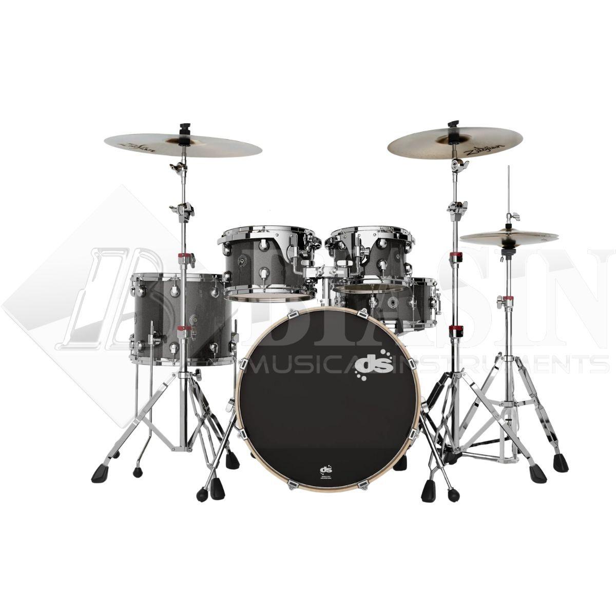DS DRUM GrooveMaster Club Kit Birch 5 pezzi Black Galaxy Wrap 20/10/12/16/14SD + Hardware 300 Series