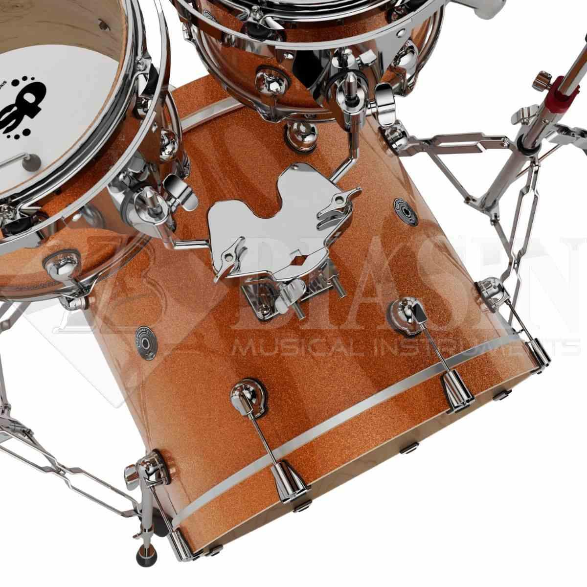 DS DRUM GrooveMaster Club Kit Birch Shell Pack 5 pezzi Orange Galaxy Wrap 20/10/12/14/14SD