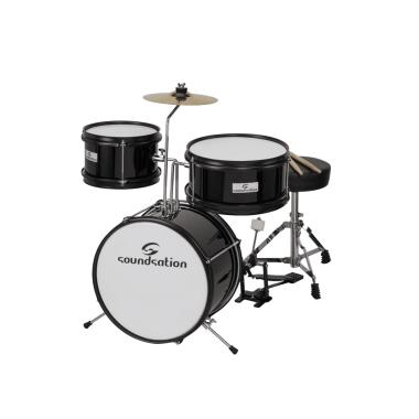Soundsation jdk313-bk black batteria acustica per bambini da 3 fusti completa