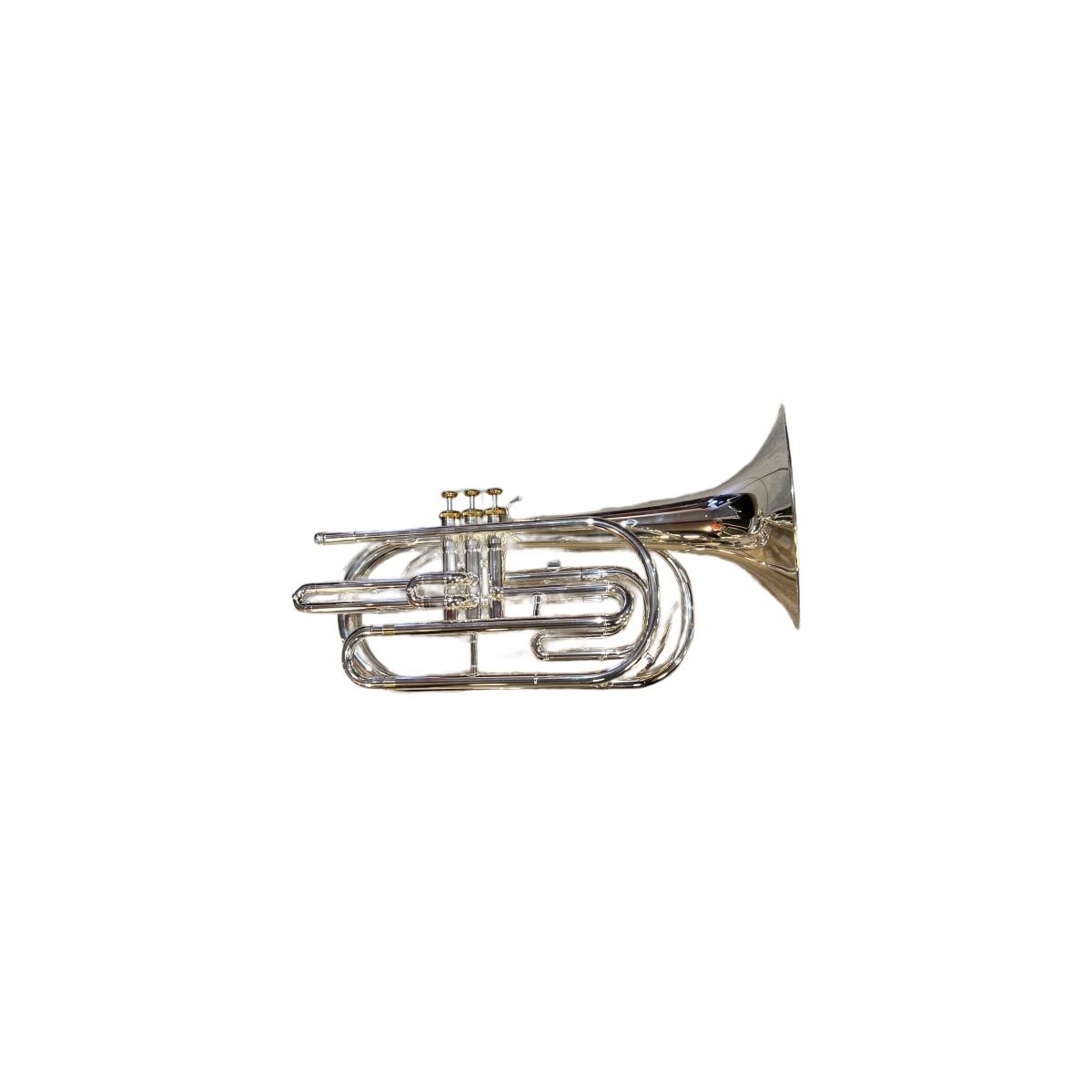 BBRASS 90S TROMBONE MARCHING IN Bb  SILVER PLATED