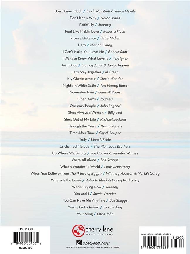 Beautiful pop ballads for easy piano