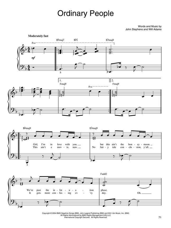 Beautiful pop ballads for easy piano